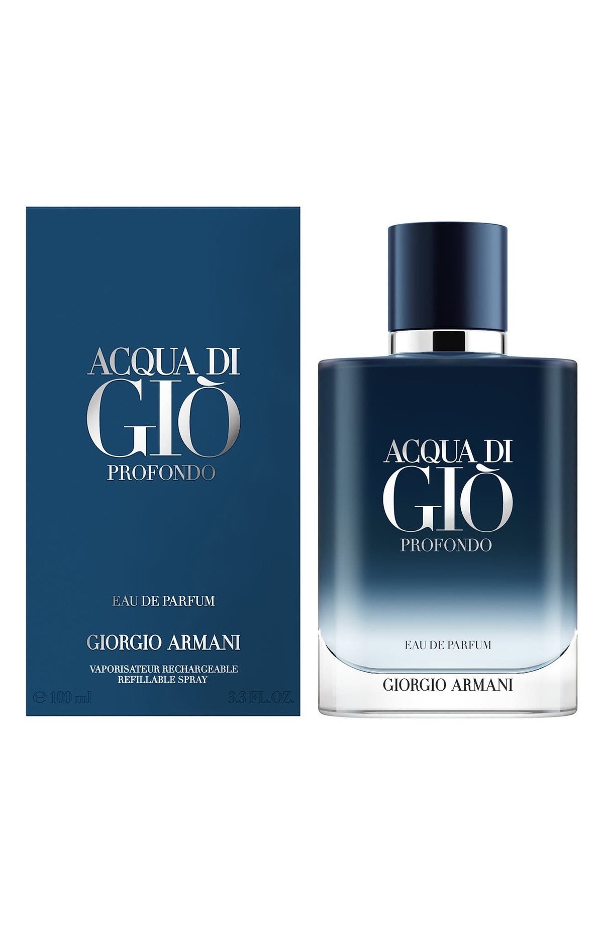 GIORGIO ARMANI Acqua Di Gio Profondo for Men Eau De Parfum Spray 4.2 Ounces, blue